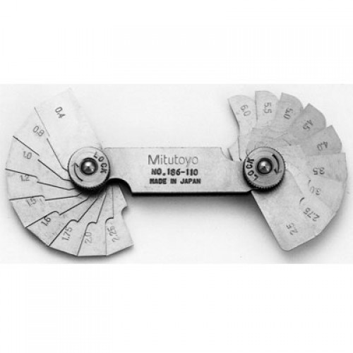 Bộ dưỡng đo bán kính 186-110  0.4-6mm (18 lá)